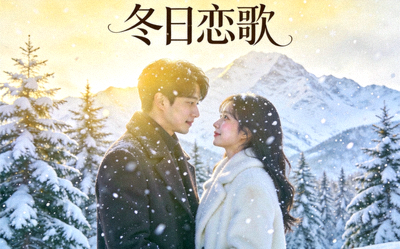 韩剧《冬日恋歌》海报 - 雪景中男女主角深情对视